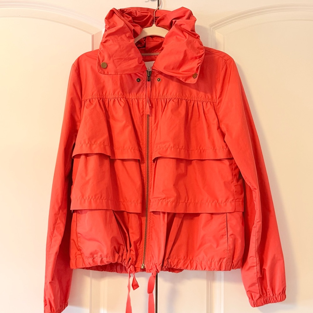 Ann Taylor Loft Coral Tiered Ruffle Jacket - Size M